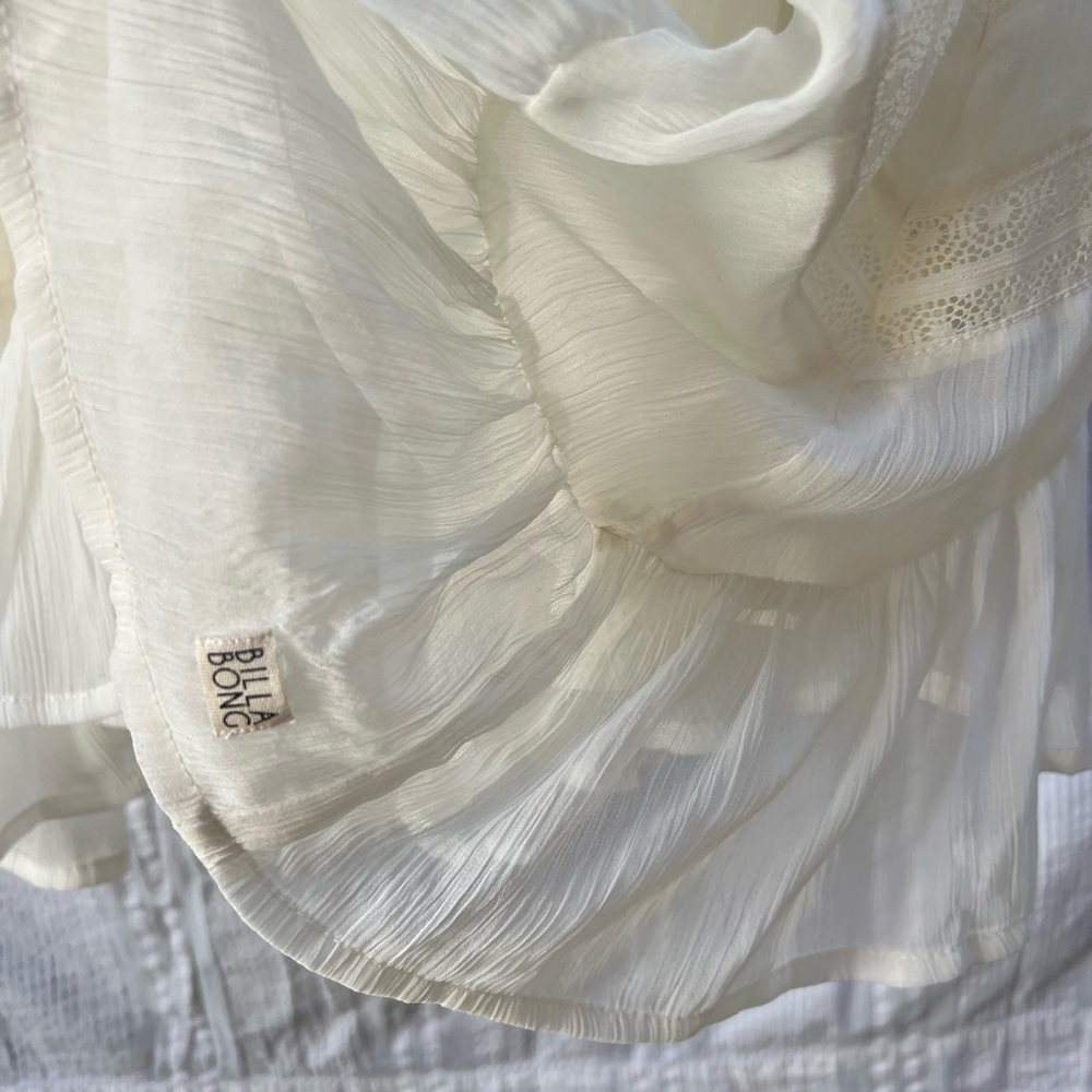 Billabong Ever So Sweet Cream Babydoll Dress - Size Small - Picture 7 of 11